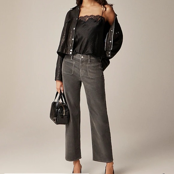 J. Crew Pants - NWT JCREW Sailor slim-wide pant in stretch corduroy Size T30 Color Coal Grey
